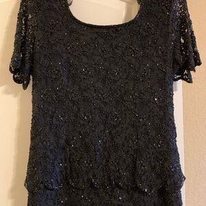 Vintage Black Beaded Party Dress